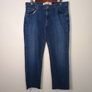 Levis‎ 505 Jeans Womens 12 M Blue Denim Nouveau Low Rise Straight Leg Raw Hem
